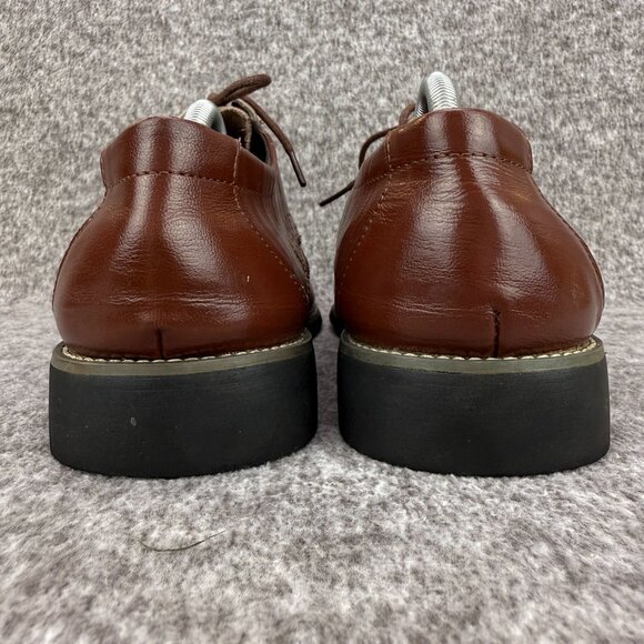 ✅Mens EU 43 Brown Brogue Dress Oxford Shoes Classic Wingtip Lace Up Derby Rubber - Picture 7 of 12